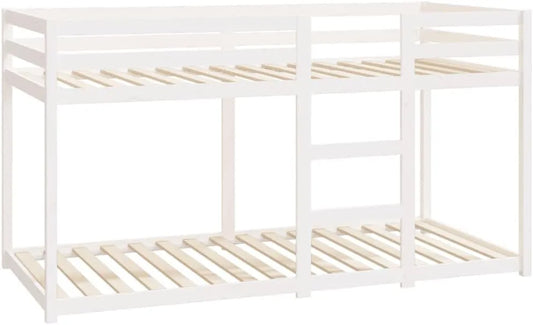 Lit Mezzanine en Pin Massif Blanc 90x200 cm sans Matelas