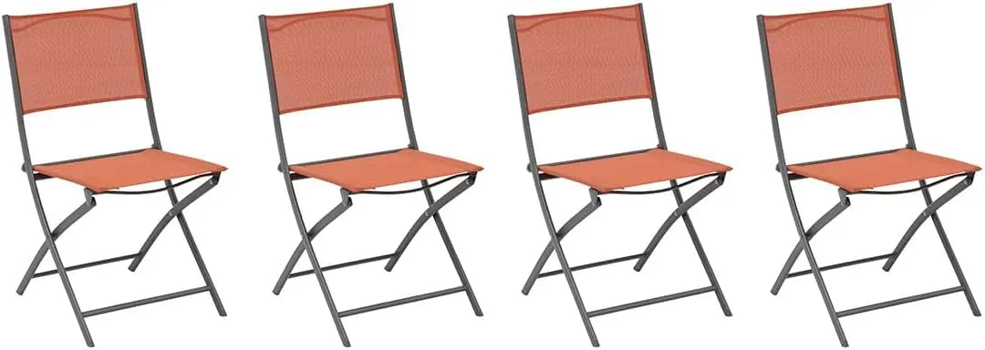 Ensemble de 4 Chaises de Jardin Pliantes Modula Ambre en Acier et Texaline
