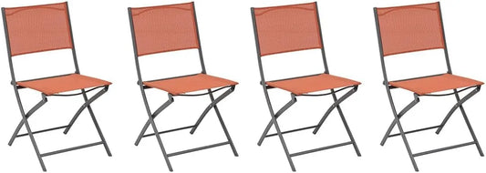 Ensemble de 4 Chaises de Jardin Pliantes Modula Ambre en Acier et Texaline