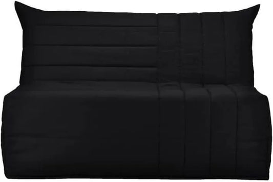 Canapé-lit BZ 2 Places Matelas BULTEX en Coton Noir Contemporain