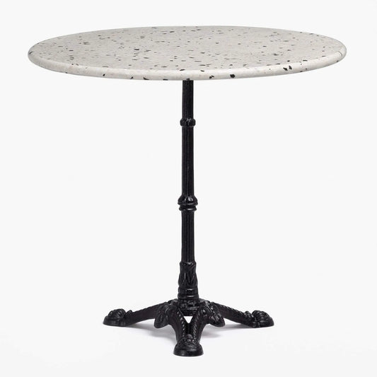 Table de Bar Ronde Terrazzo Noir et Blanc Lupin Slim - SKLUM