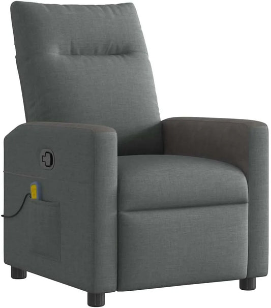 Fauteuil de Massage Réglable en Tissu Gris Foncé