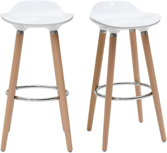 Miliboo Lot de 2 tabourets de bar scandinaves blancs Gilda