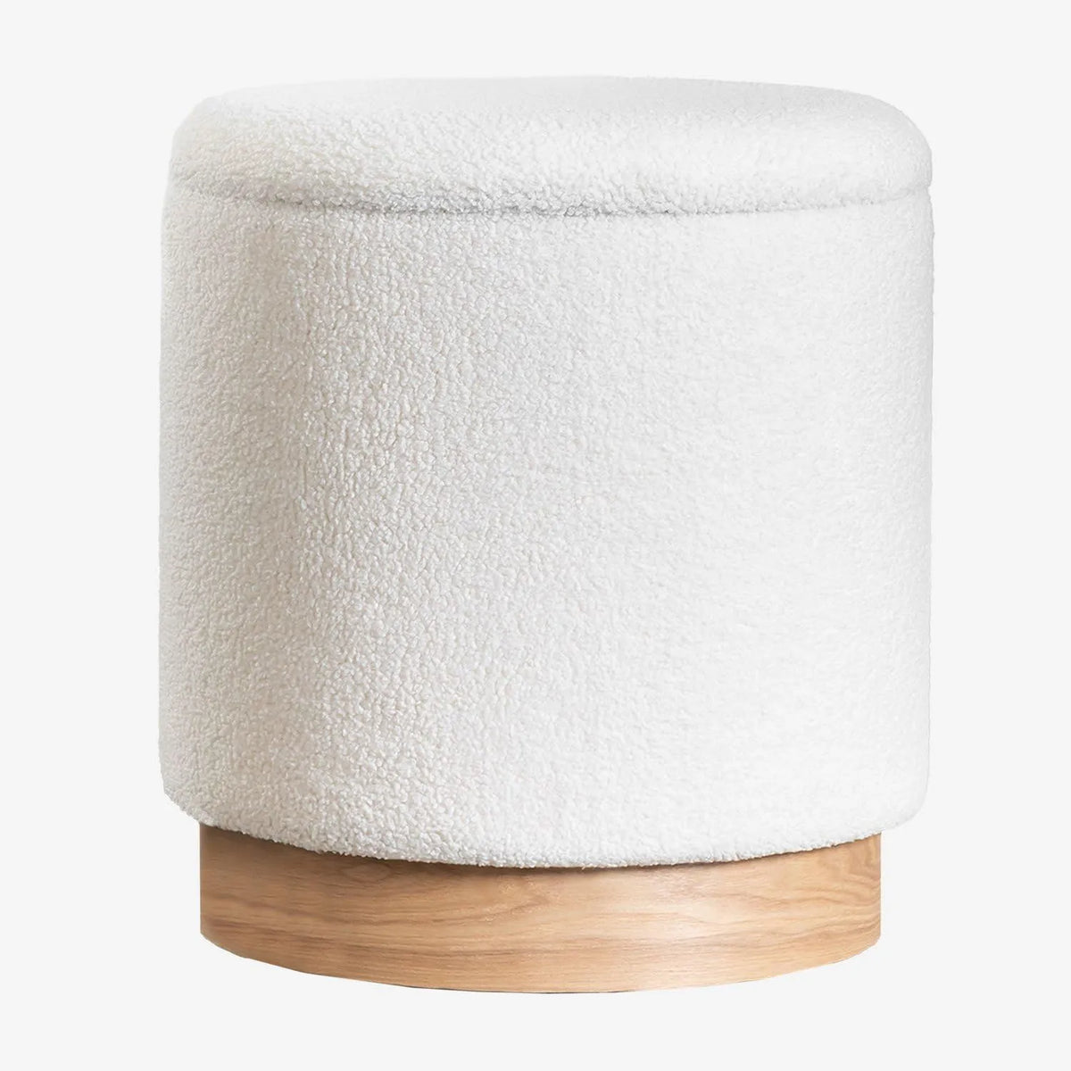 Tabouret Pouf Rond avec Espace de Rangement en Tissu Chenille