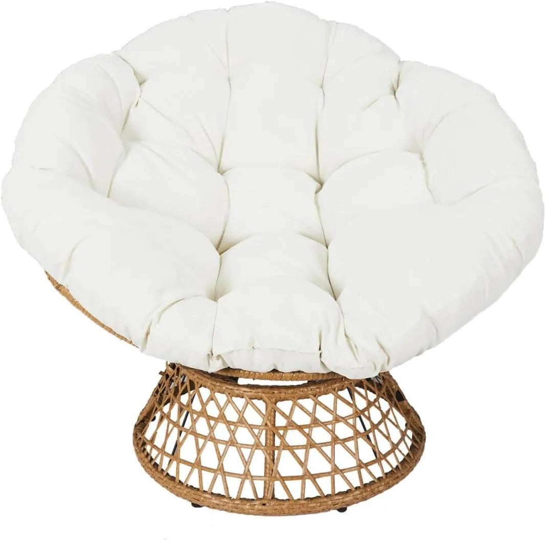 Fauteuil Pivotant Merida Blanc avec Assise Rembourrée