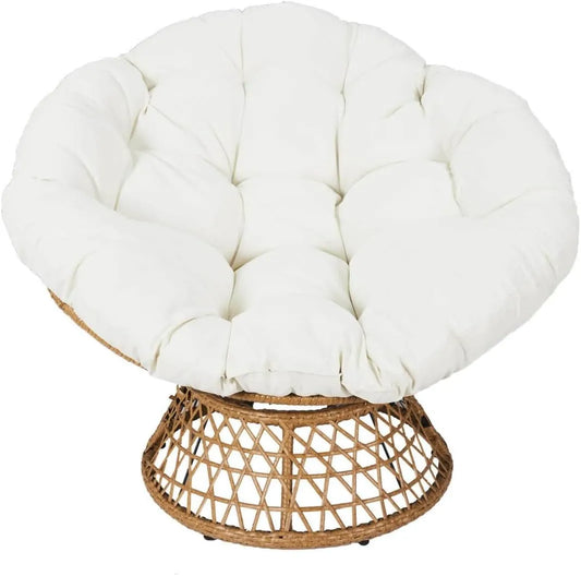 Fauteuil Pivotant Merida Blanc avec Assise Rembourrée