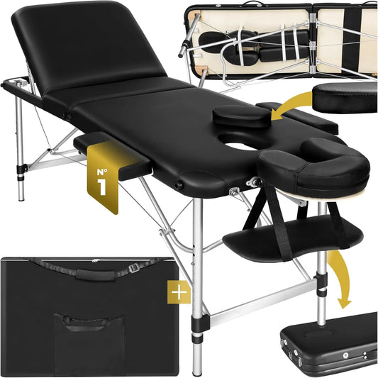 Table de Massage Professionnelle Portable en Aluminium avec 3 Zones et Repose-Bras