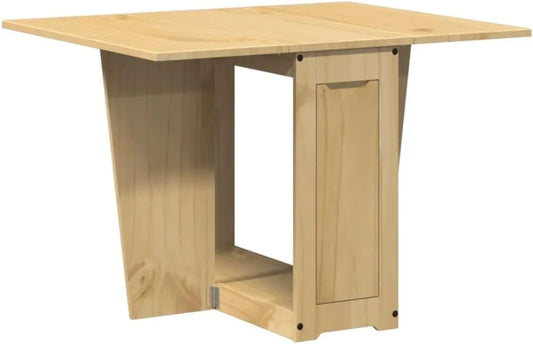 Table à Manger Pliante en Pin Cire Marron pour Cuisine et Restaurant