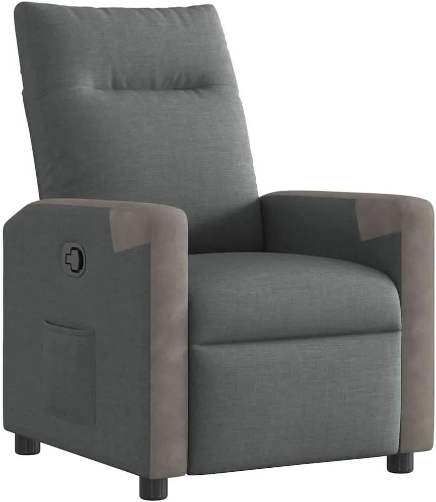 Fauteuil Relaxant en Tissu Gris Foncé Confortable