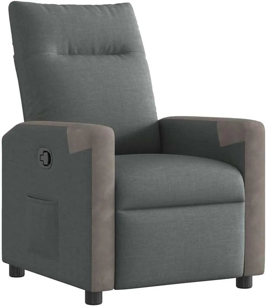 Fauteuil Relaxant en Tissu Gris Foncé Confortable