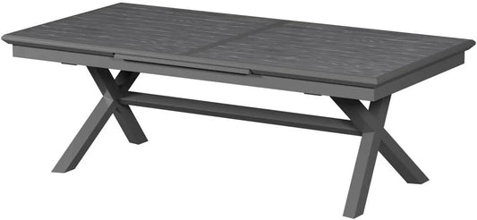 Table de Jardin Extensible Haute Qualité - 12 Personnes - Aluminium Gris Foncé Antirouille