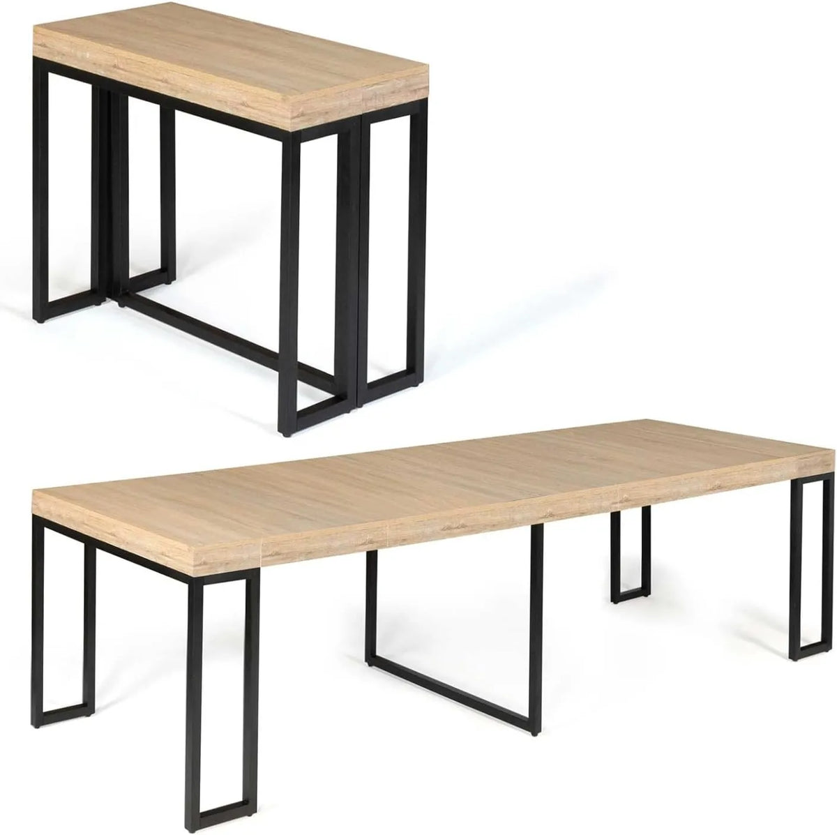 Table Console Extensible Industrielle 300 cm pour 14 Personnes - Modèle Toronto par IDMarket