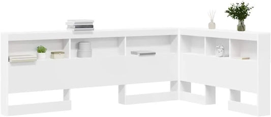 Tête de lit avec rangement, bois blanc 120 cm, design moderne