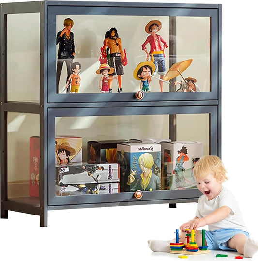 Vitrine en Acrylique Transparent avec Serrure, Idéale pour Figurines et Objets de Collection, Protection Anti-Poussière