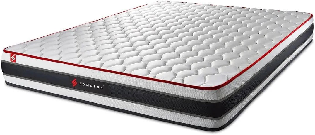 Matelas Somness Energy à Ressorts Ensachés et Mousse à Mémoire, 140x190 cm, Épaisseur 22 cm, Confort Ferme