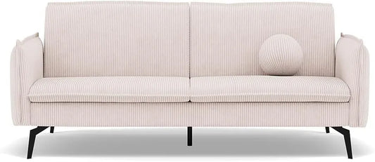 Canapé-lit Convertible 2 Places en Velours Beige - Bestmobilier Lexie