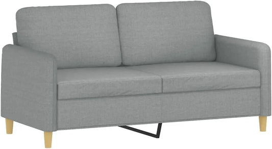 Canapé 2 Places en Tissu Gris Clair 140 cm - Confort et Élégance
