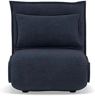 Banquette Convertible 1 Place en Velours Côtelé Bleu Nuit - Modèle Candice par Bestmobilier