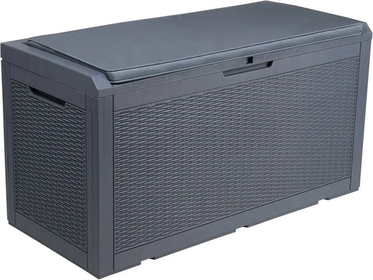 Coffre de Rangement Extérieur 380L YITAHOME en Résine, Étanche et Sécurisé pour Jardin et Piscine