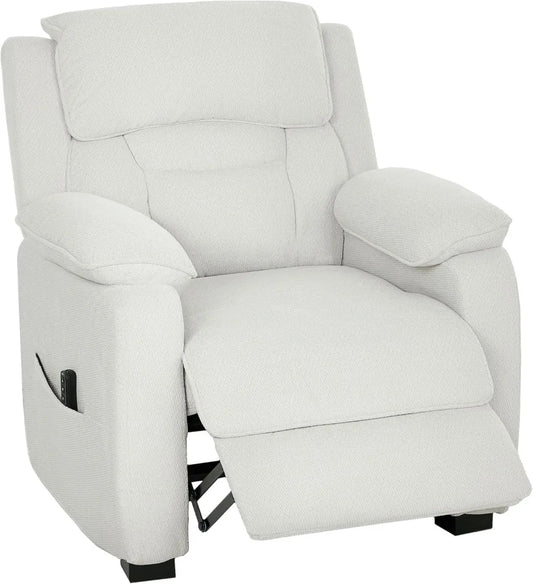 Fauteuil Relax Électrique avec Port USB et Télécommande pour Cinéma Maison - Crème