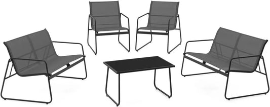 Ensemble de Jardin 6 Places Malaga avec Canapés et Table Gris