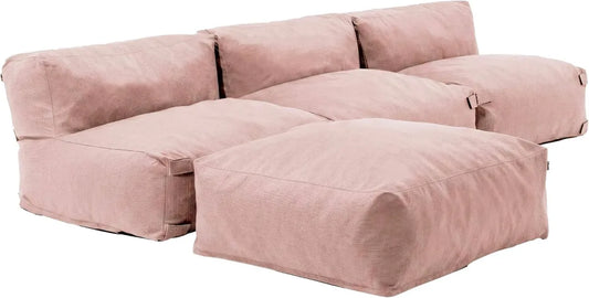 Canapé de Jardin Modulable 4 Places Rose - Oviala Mixi