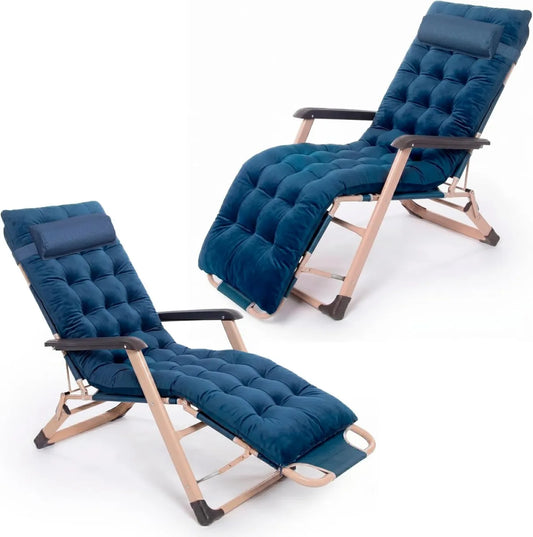 Chaises Longues de Jardin Réglables avec Coussin et Repose-Pieds, Lot de 2, 66 x 137 x 92 cm