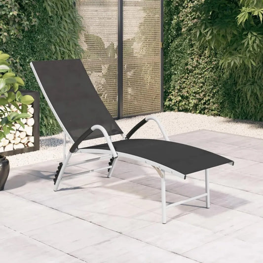 Chaise Longue Réglable ATOMSTACK pour Jardin, Confort Exceptionnel, Noir, Aluminium et Textilène