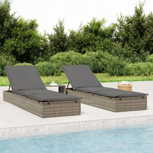 Chaise Longue Homgoday avec Coussin Gris, Réglable pour Jardin et Terrasse