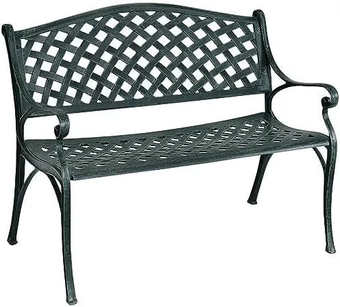 Banc de jardin et banquette de terrasse: Bronze, en métal, avec accoudoirs, avec dossier, résistant aux intempéries, 2 Places, en aluminium