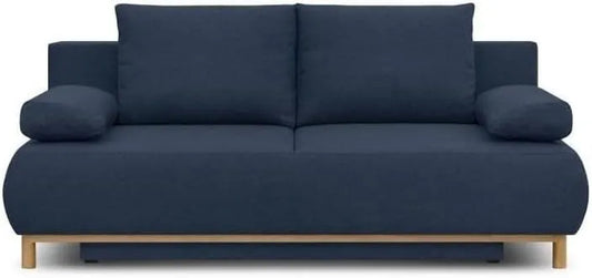 Banquette Convertible 3 Places Tissu Bleu foncé: revêtement en tissu, avec rangement, 93 cm, MIKA P 93, avec rangement intégré