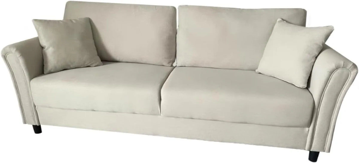 Canapé: USINE, revêtement en tissu, avec coussins, 4 Places, 212 × 78 × 87 cm, beige