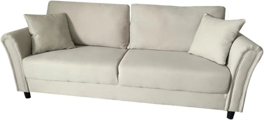 Canapé: USINE, revêtement en tissu, avec coussins, 4 Places, 212 × 78 × 87 cm, beige