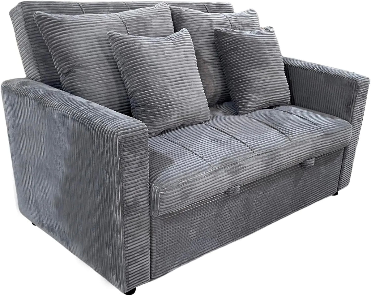 Canapé convertible et canapé-lit – en velours côtelé, convertible, 2 Places, 88 cm, gris