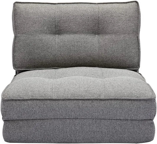 Miliboo Chauffeuse 1 Place Convertible en Tissu Gris chiné Sally: revêtement en tissu, avec chauffage