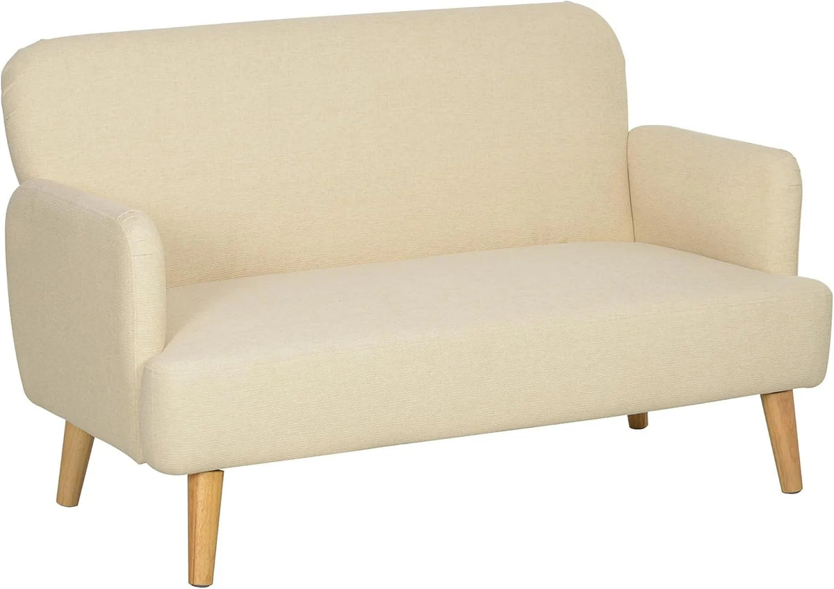 HOMCOM Canapé – revêtement en tissu, avec accoudoirs, 2 Places, 130 cm, 240 kg, revêtement en velours