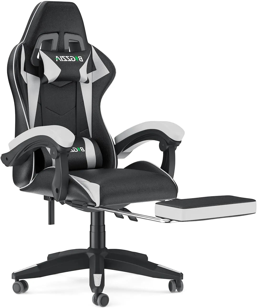Bureau et table informatique – pour enfant, en cuir, avec dossier, pour gaming, blanc, réglable, inclinable