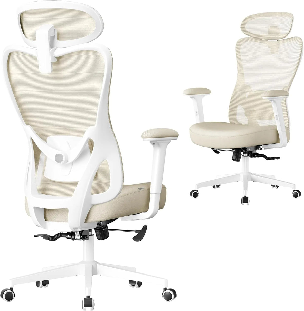 SONGMICS OBN066LF01 Bureau et table informatique: réglable, 150 kg, beige