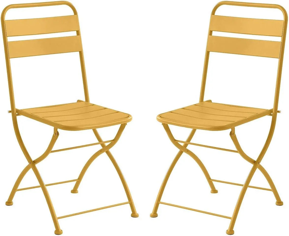 Chaises de jardin — MIRMANDE, en métal, Lot de 2, jaune