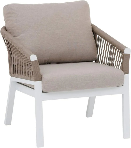 Salon de jardin et ensemble lounge: en aluminium, blanc