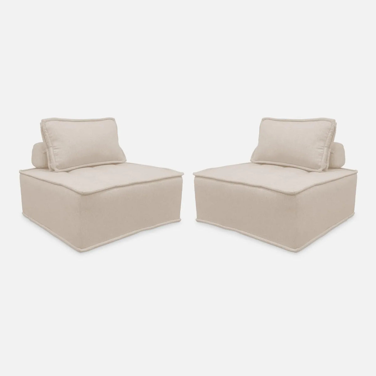 Canapé modulaire — revêtement en tissu, avec coussins, avec chauffage, Lot de 2