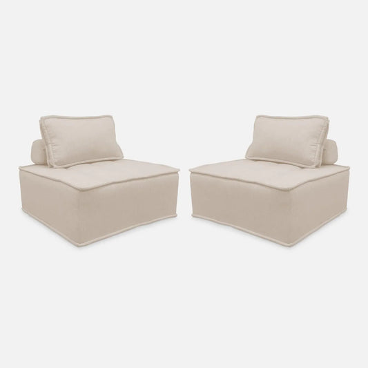 Canapé modulaire — revêtement en tissu, avec coussins, avec chauffage, Lot de 2